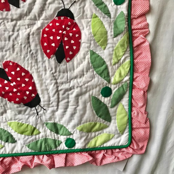 Vintage Britannica Home Fashions Ladybug Standard Pillow Sham Quilted 26" X 20" - Picture 6 of 16
